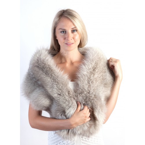 Grey Fox Fur Stole | Real Fur Stoles 