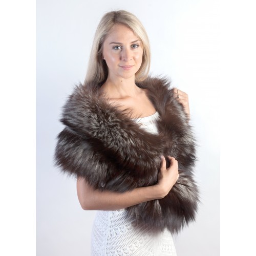 silver fur shawl